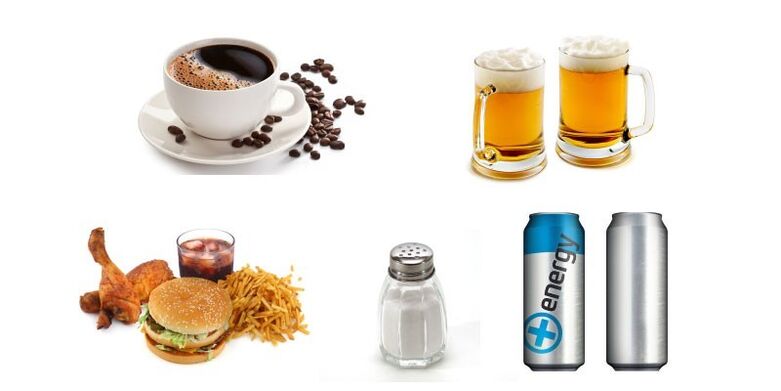 alimentos nocivos y bebidas potentes